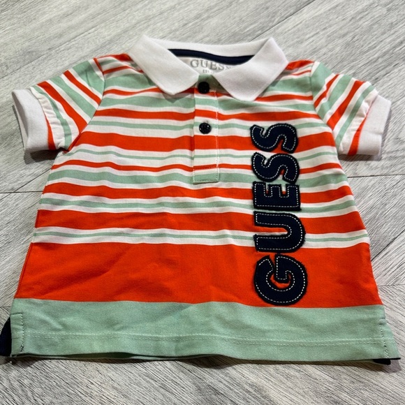 GUESS - Baby Polo Shirt and Jean Shorts - Picture 4 of 7